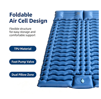 Matelas Gonflable Double pour Camping, Tente, Super Élastique, Composite, pour Voyages en Plein Air