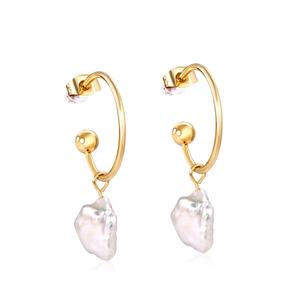 Pendientes de Acero Inoxidable con Cadena Dorada, Estilo Moderno y Popular para Chicas - Product Image 5