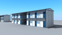 Bâtiment modulaire préfabriqué de type T pour chantier de construction, pour l'hébergement des travailleurs et les bureaux