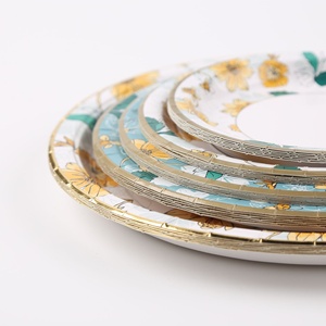 New 9Inch Dùng Một Lần Trắng Màu Xanh Lá Cây Màu Sắc Tươi Sáng Giấy Tấm Và Khăn Giấy Thiết Lập Cho Các Bên Sử Dụng Trong Nhà Hàng Siêu thị - Product Image 5