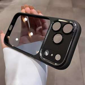 Étui de téléphone portable élégant de luxe de couleur orange pour iPhone 15 Pro Max 13, coque arrière de protection de l'appareil photo en métal pour iPhone 14 Plus - Product Image 3