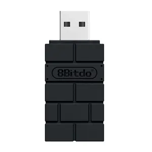8Bitdo Adaptor BT Nirkabel Hitam untuk PS5 PS4 Switch Mac & Raspberry Pi