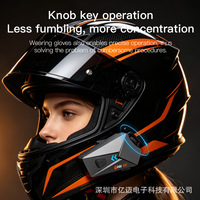 Casque de moto K21 avec écouteurs, suppression du bruit, radio FM, longue autonomie, certifié CE, compatible avec les casques intégraux et demi-intégraux pour la conduite