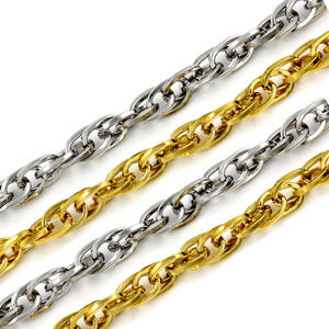 Grosir Kalung Rantai Baja Tahan Karat 316L, Kalung Lebar 5Mm Panjang Rantai Tautan Bulat Disesuaikan Perhiasan Stainless Steel - Product Image 1