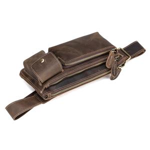 Livraison Gratuite <span class=keywords><strong>Maroquinerie</strong></span> vente Chaude Vintage Hommes Sac de Taille En Cuir de Cheval Fou Sac <span class=keywords><strong>Banane</strong></span> - Product Image 4