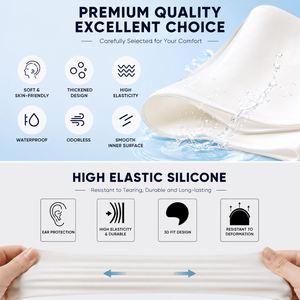 Bonnet de bain en silicone personnalisé, cadeau promotionnel et sportif, bonnet de bain élastique imperméable pour adultes avec logo personnalisé et plusieurs couleurs - Product Image 4