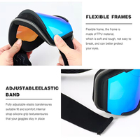 Masque de ski sans monture, double couche anti-buée, lentille amovible polarisée, lunettes de ski et de snowboard, lunettes de sport pour la neige, logo personnalisé