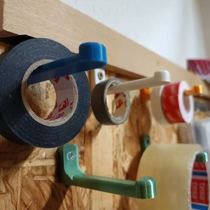 Wall Mounted Tape Holder Rectangle Painted Punch Free Office Organizer SKDZJ262 - Product Image 1