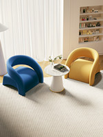 Fauteuil de luxe en velours à une place avec coussin rembourré en éponge pour magasins de vêtements, salons de beauté, salons, design japonais