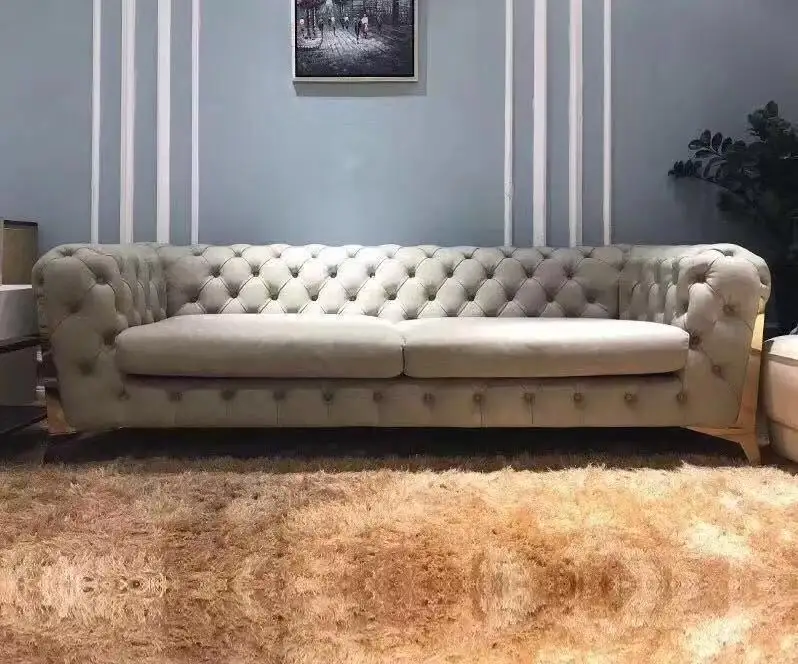 Italian best fancy designs velvet sofa set modern cheap chesterfield sofa