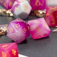 Pour Udixi Logo personnalisé RPG donjons et Dragons jeu ensemble pierre précieuse polyédrique couleur Agate dés
