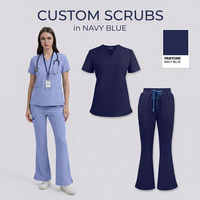 Tenue d'infirmière personnalisée avec logo SPA Beauty Salon, col en V, uniforme doux pour femmes, pantalon large et élégant, tenue médicale deux pièces