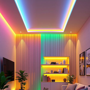 Joystar 5m RGB IC Strip ánh sáng 18 đèn <span class=keywords><strong>LED</strong></span> tùy chỉnh thiết kế màu sắc điều chỉnh Wifi <span class=keywords><strong>app</strong></span> điều khiển chế độ âm nhạc <span class=keywords><strong>LED</strong></span> Strip <span class=keywords><strong>Lights</strong></span> với điều khiển từ xa - Product Image 5