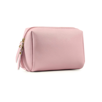 Mini sac à cosmétiques vintage personnalisé pour femmes Petite pochette à maquillage en cuir végétalien PU avec fermeture à glissière Accessoire pour sac à main de voyage