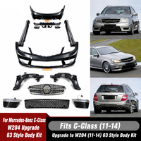 Kit de Conversión de Carrocería para Mercedes-Benz Clase C W204 2011-2014, Parachoques Delantero y Trasero Estilo 63 con Difusor de Capó