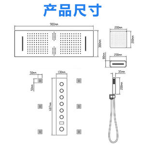 Ensemble de pomme de douche en acier inoxydable dissimulé, pulvérisation sous pression pour salle de bain à domicile, robinetterie de salle de bain, robinets de remplissage - Product Image 5