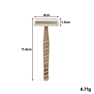 <span class=keywords><strong>Rasoi</strong></span> Usa e Getta Biodegradabili Ecologici in Paglia di Grano con Tripla Lama Super Resistente in Acciaio Inossidabile per Viaggi Maschili - Product Image 3