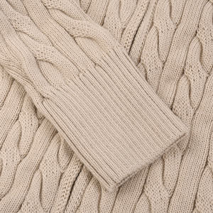 Pull unisexe en tricot 100% coton de haute qualité pour l'automne et l'hiver, devant classique, ample, torsadé, anti-boulochage - Product Image 4