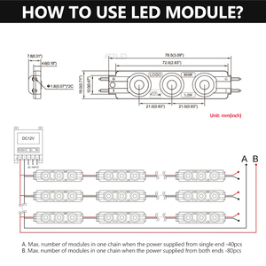 Módulo LED Impermeable de 3 LED, 1.5W, 7000K, Blanco, con Cinta Adhesiva en la Parte Posterior para Letreros, Cajas de Luz, Letras Decorativas - Product Image 5