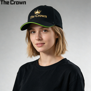 Gorra de Béisbol de 6 Paneles con Logotipo Personalizado, Venta al Por Mayor, Ribete en Contraste, Bordado Metálico 3D, Visera Curva, Fabricante - Product Image 1