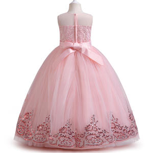 Mädchen Prinzessin Brautjungfer Kleid Kinder lange Ballkleider Kinder Hochzeit Geburtstags feier Bogen Spitze Kleider Weihnachten Vestidos - Product Image 5