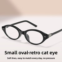 Nerd – lunettes de vue pour femmes, petites, noires, à monture complète, forme ovale, visage carré, légères, Vintage, 92290BD, en fibre d'acétate