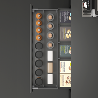 Tiroirs coulissants modernes et extensibles en aluminium écologique pour rangement d'épices de cuisine, avec fermeture amortie