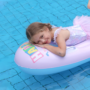 Planche de <span class=keywords><strong>surf</strong></span> gonflable pour enfants Joyee 110 cm, bodyboard violet avec imprimé « <span class=keywords><strong>Happy</strong></span> Play the Water » et poignées, tapis flottant en PVC durable - Product Image 6