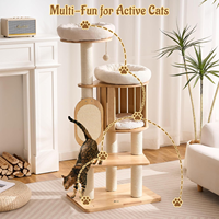 Arbre à chat en sisal moderne, écologique et durable à 3 niveaux pour chats adultes de grande taille, tour pour chat d'intérieur de 50 pouces de haut avec poteaux à gratter