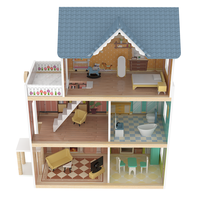 Maison de poupée en bois Villa avec accessoires Meubles de chambre de poupée Maison de poupée pour filles