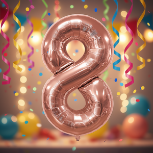 Ballon chiffre 8 en feuille d'or rose 80 cm pour fête d'anniversaire, décoration pour enfants - Product Image 2