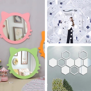 Pannello a <span class=keywords><strong>Specchio</strong></span> in PE Antigraffio, Adesivo Murale Riflettente in Acrilico per Decorazioni Domestiche, Matrimoni, Feste e Sfondi Festivi - Product Image 6