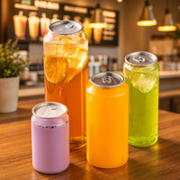 Boîte en plastique PET transparente pour boissons, avec couvercle en aluminium facile à ouvrir, pour l'emballage de boissons.