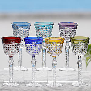 Copa de vino Europea Japón Edo Kiriko estilo tallado a mano copa de vino tinto copa de champán platillo flautas regalo de gama alta - Product Image 2