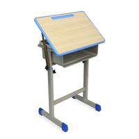 Ensemble de mobilier scolaire standard économique : bureau et chaise individuels réglables en métal pour salle de classe et bureau à domicile