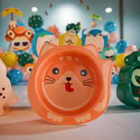 Usine en gros nouvelle conception de chat de bande dessinée orange mélamine bol en plastique pour les enfants