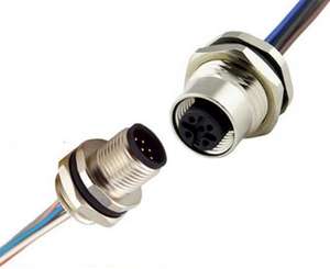 Conector de panel adaptador de brida, equivalente a un código, 8 pines, m12 - Product Image 2