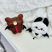 Porte-clés pendentif E Funny Bat Deviruchi, adorable ours fantôme en peluche qui couine, pour sac, super doux, rembourré en coton PP, 8 cm, unisexe
