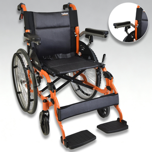 Aluminium Rolstoel Comfortabele Ergonomische Leuning Opvouwbare Rug SYIV100-30A Handmatige Rolstoel Voor Reis - Product Image 3