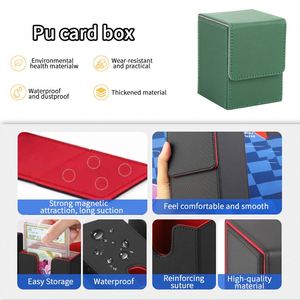 Boîte de rangement/étui en cuir PU pour cartes FX 100+ et organisateur pour cartes TCG à simple pochette, jeux de société et cartes à jouer - Product Image 6