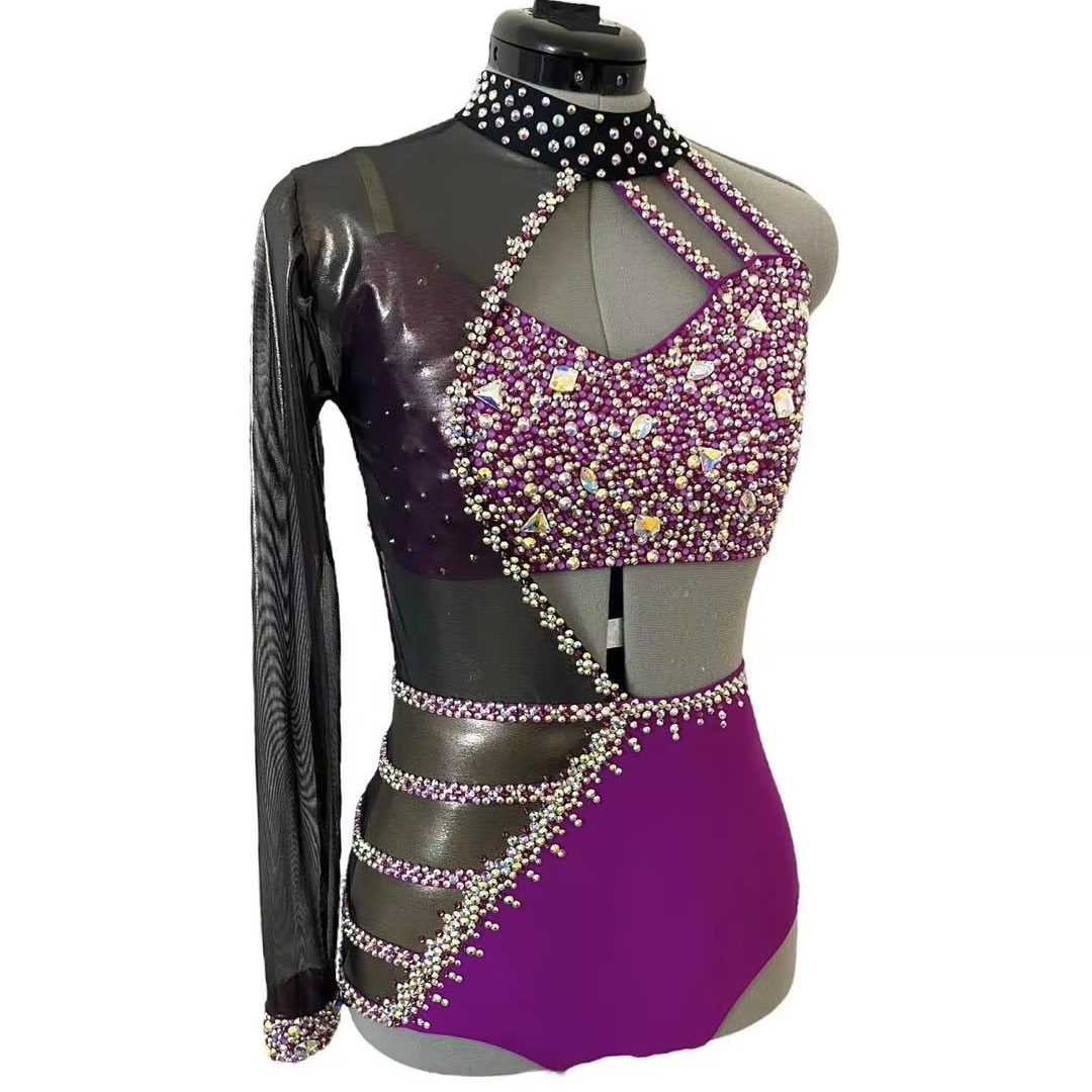 White Contemporary Dance Costume Set for Women - Lyrical Ballet Dress,  Custom Logo, Performance Wear for Competition