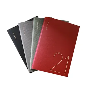 Agenda en cuir pu pour logo personnalisé, impression de couleur, calendrier hebdomadaire, agenda, carnet de notes d'affaires bon marché, avec signet