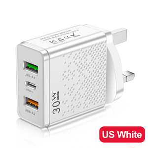 Adaptateur de chargeur de téléphone portable 30W PD Type-c USB C 3 ports US EU UK Plug 5V/2.4A 2USB Chargeur de voyage mural pour iPhone 15 Samsung - Product Image 5