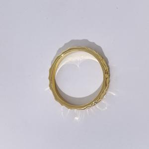 Anillo de Cobre con Textura de Inspiración Vintage de Tianyu Gems, Acabado Martillado Irregular, Chapado en Oro, Anillo de Moda, Suministro al por Mayor - Product Image 3