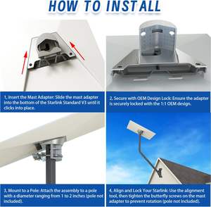 Adaptateur en Alliage d'Aluminium Starlink Gen3 pour Kits de Montage d'Antenne Standard Starlink <span class=keywords><strong>Satellite</strong></span> Internet GEN3 V3 en Extérieur - Product Image 4