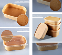 Récipient de papier jetable épais Kraft Chinesse pour aliments chauds en papier pour salade Dessert Snack à emporter