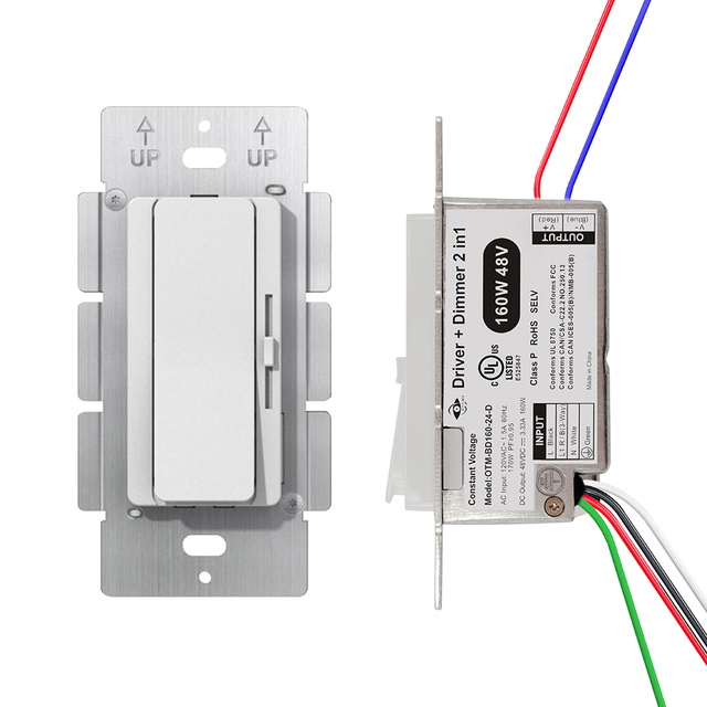 Wholesale OTM-BD160-48-D UL Listed DC48V 3.33A Driver+ Dimmer 2 in 1 Constant Voltage 120W PWM Output LED Driver