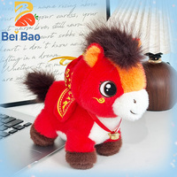 Peluche de cheval personnalisée certifiée CE, 8 pouces, pour machine à attraper les peluches, décoration d'ambiance du Nouvel An