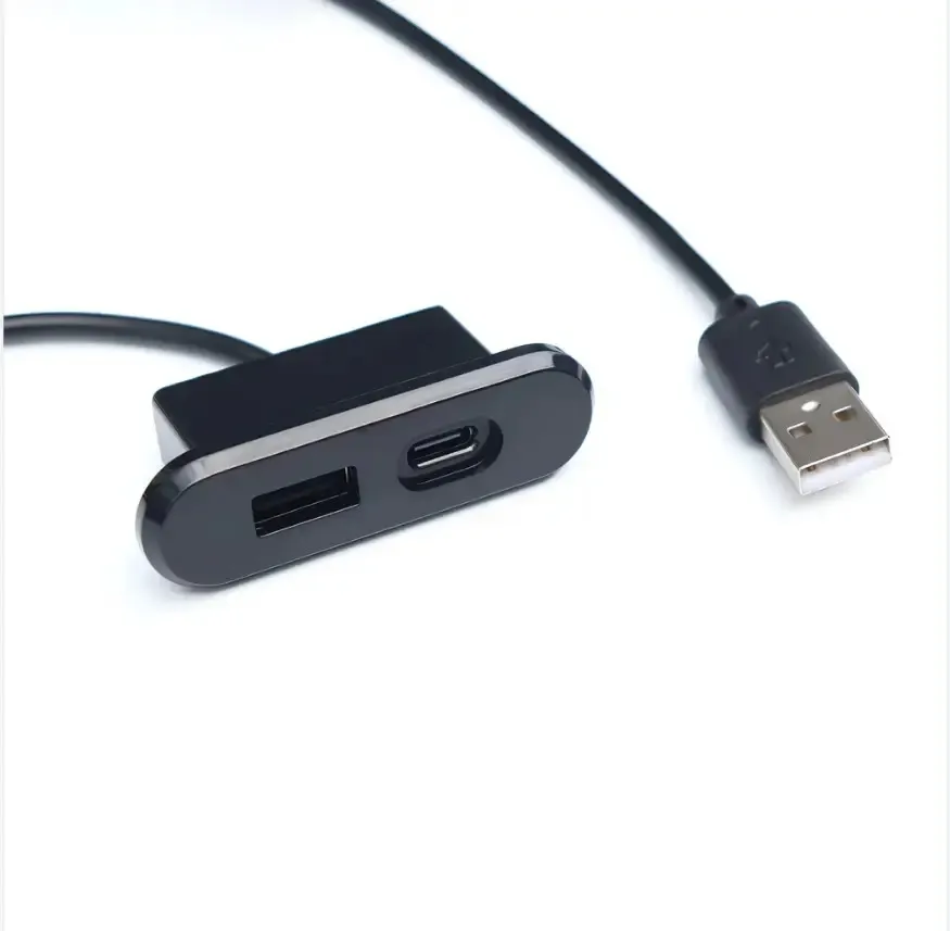 Mini presa USB incorporato nascosto sotto la scrivania USB tipo C prese con doppia porta 5V USB femmina per mobili tavolo letto divano ufficio