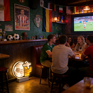 GOLDMORE4 Custom LED <strong>Neon</strong> <strong>Sign</strong> - Football and <strong>Beer</strong> Design for Sports Bar, Man Cave, Home Decor, Wall Light Gift - Product Image 4